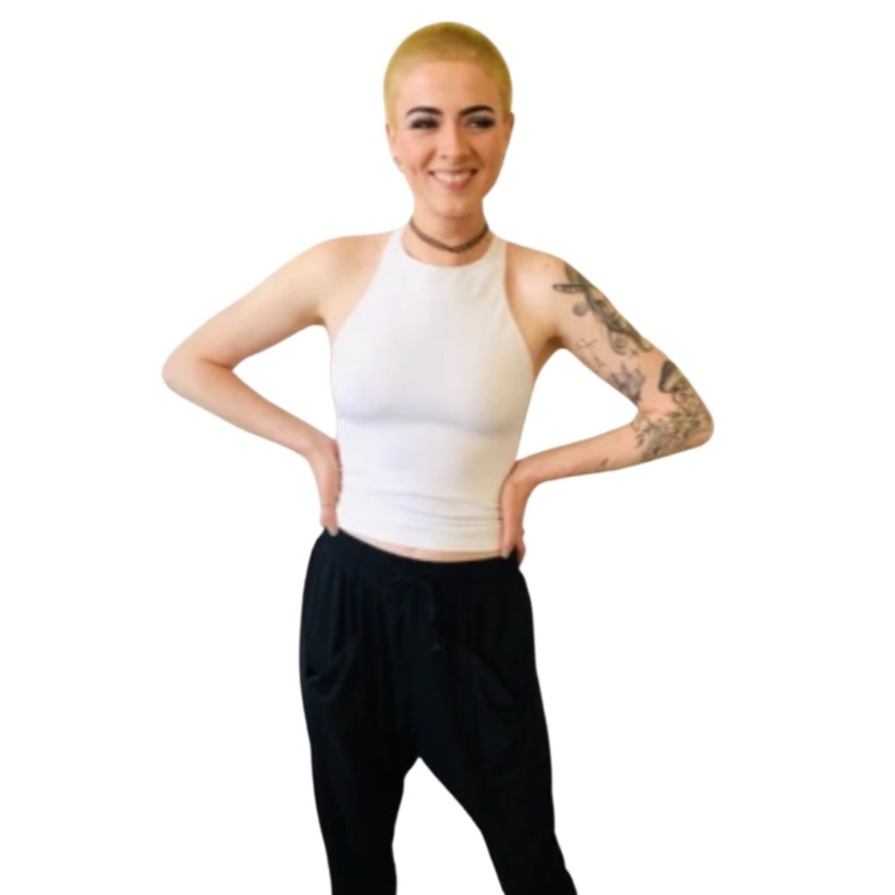 Activewear/ Yoga White Racerback Tank Multi Sizes - Picture 2 of 3